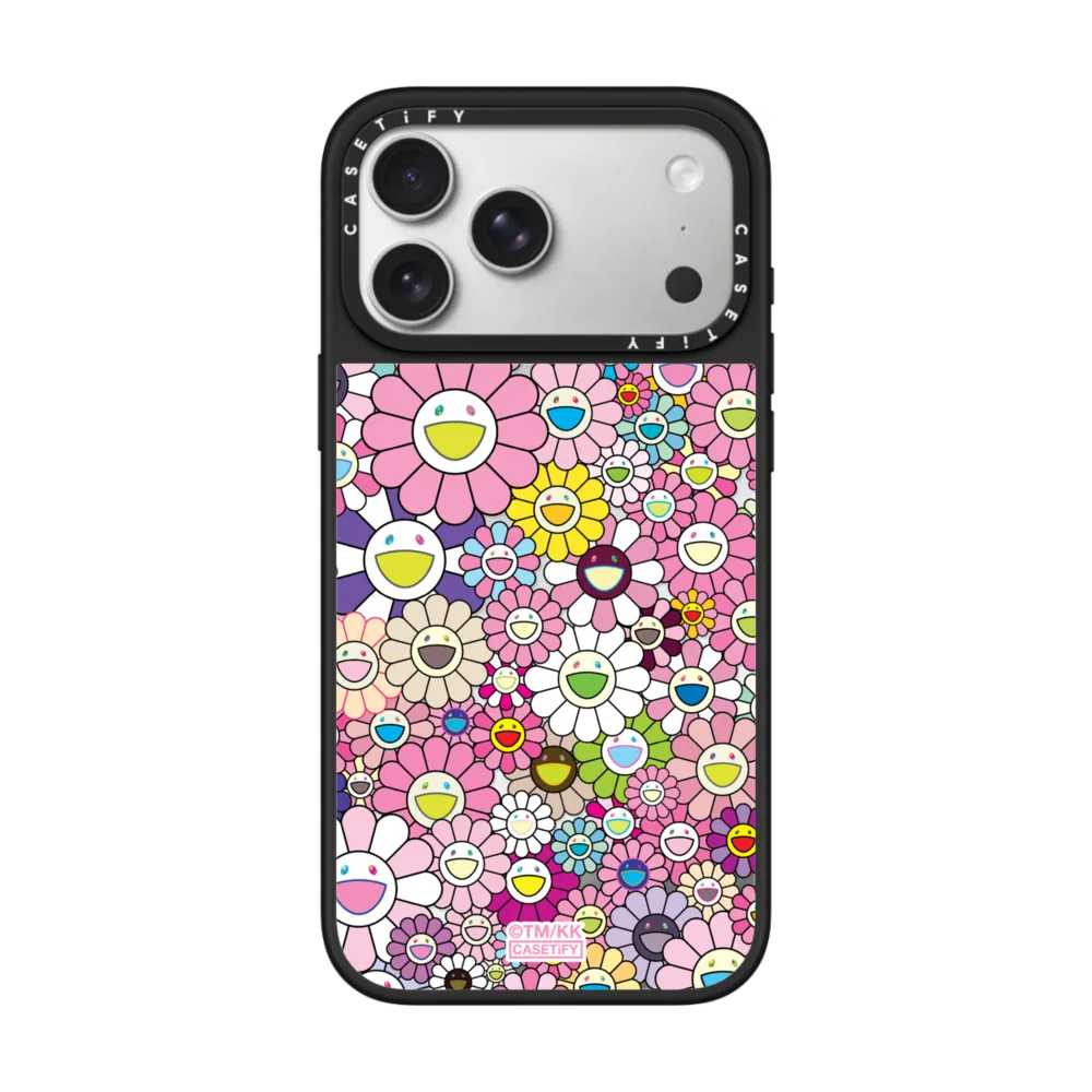 Mirror iPhone 17 Pro Max Case MagSafe Compatible - FLOWERS BLOOM (PINK) PHONE CASE