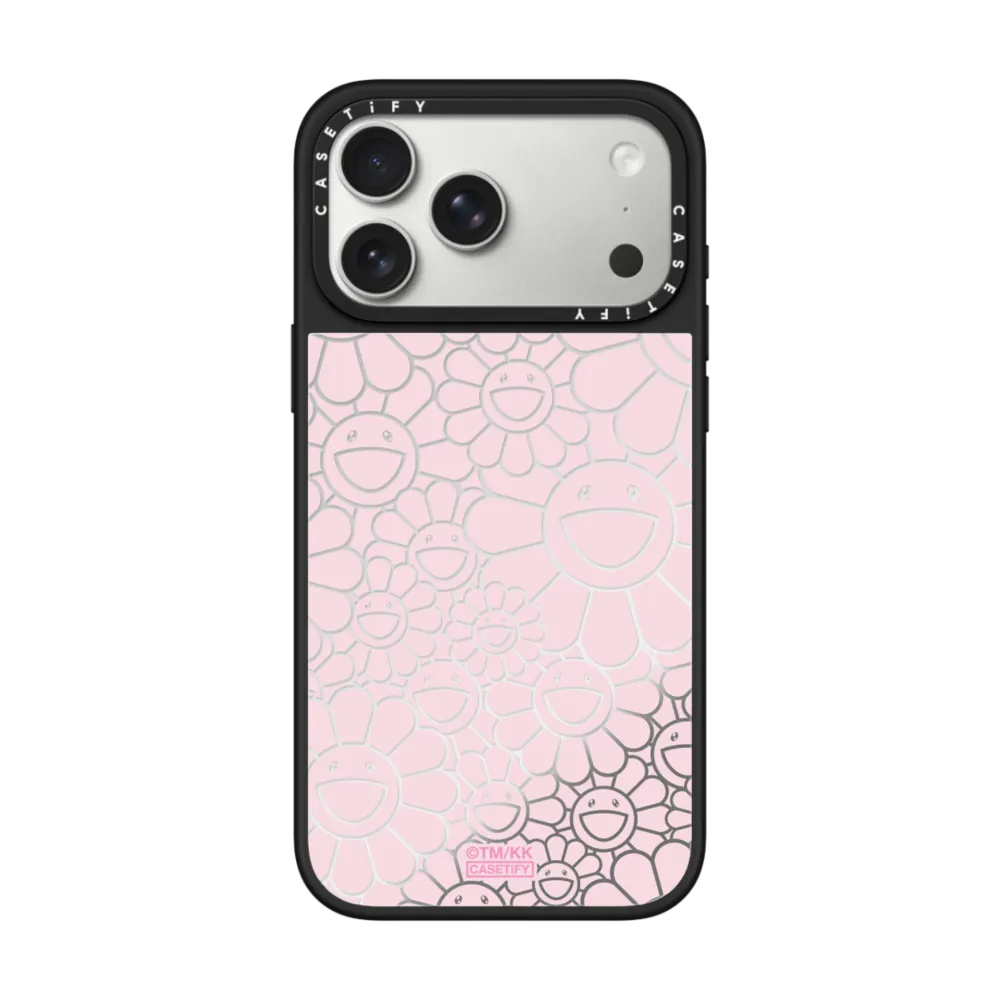 Mirror iPhone 17 Pro Max Case MagSafe Compatible - MULTI-FLOWERS (PINK) PHONE CASE