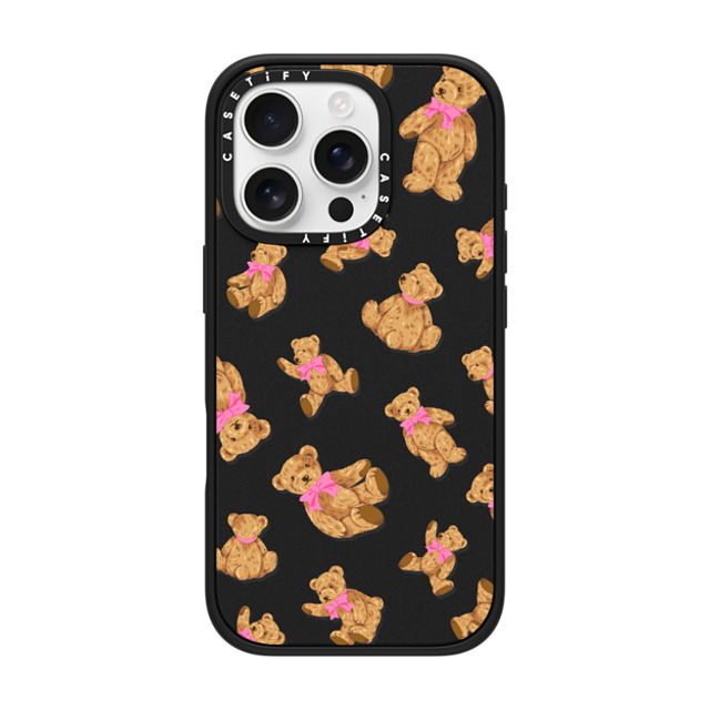 CASETiFY iPhone 16 Pro ケース マットブラック インパクトケース MagSafe対応 Animal,Pattern Beary Sweet