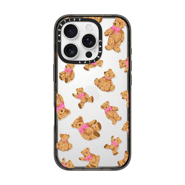 CASETiFY iPhone 16 Pro ケース ブラック インパクトケース Animal,Pattern Beary Sweet