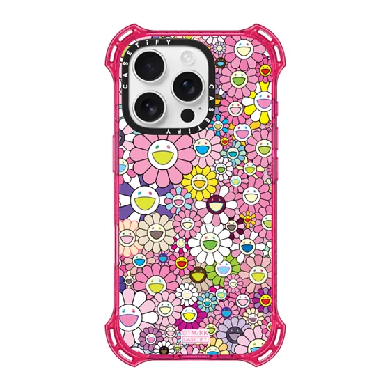 Mirror Ring Stand iPhone 16 Pro Case MagSafe Compatible - SMILE (PINK) PHONE CASE