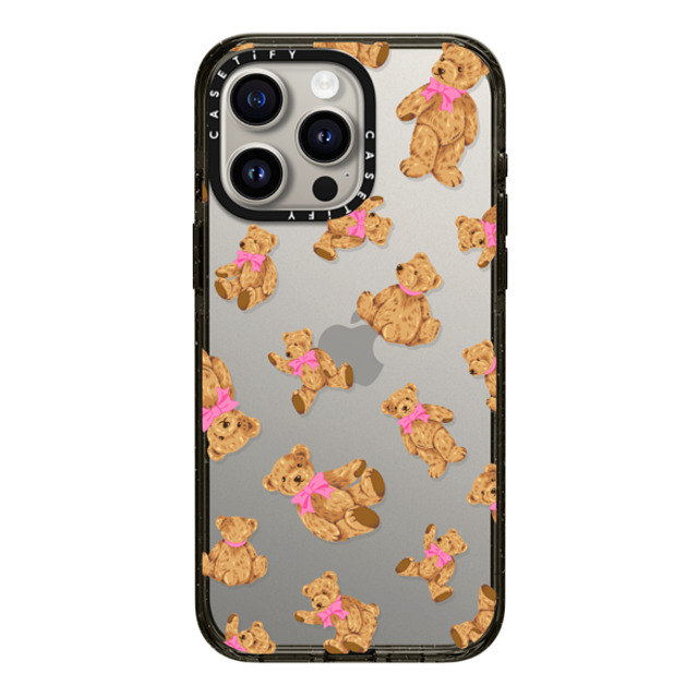 CASETiFY iPhone 15 Pro Max ケース ブラック インパクトケース Animal,Pattern Beary Sweet