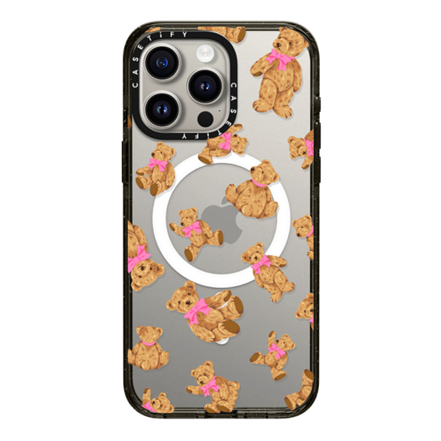 CASETiFY iPhone 15 Pro Max ケース ブラック インパクトケース MagSafe対応 Animal,Pattern Beary Sweet