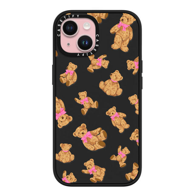 CASETiFY iPhone 15 ケース マットブラック インパクトケース MagSafe対応 Animal,Pattern Beary Sweet