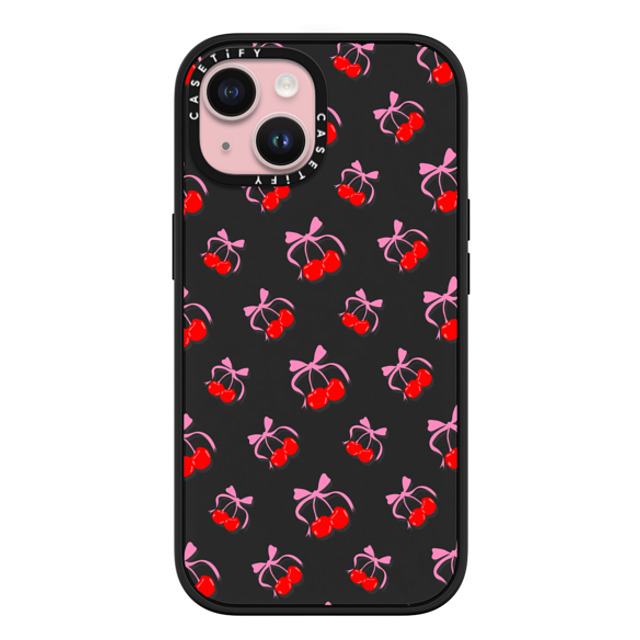 CASETiFY iPhone 15 ケース マットブラック インパクトケース MagSafe対応 Pattern Cherries Jubilee