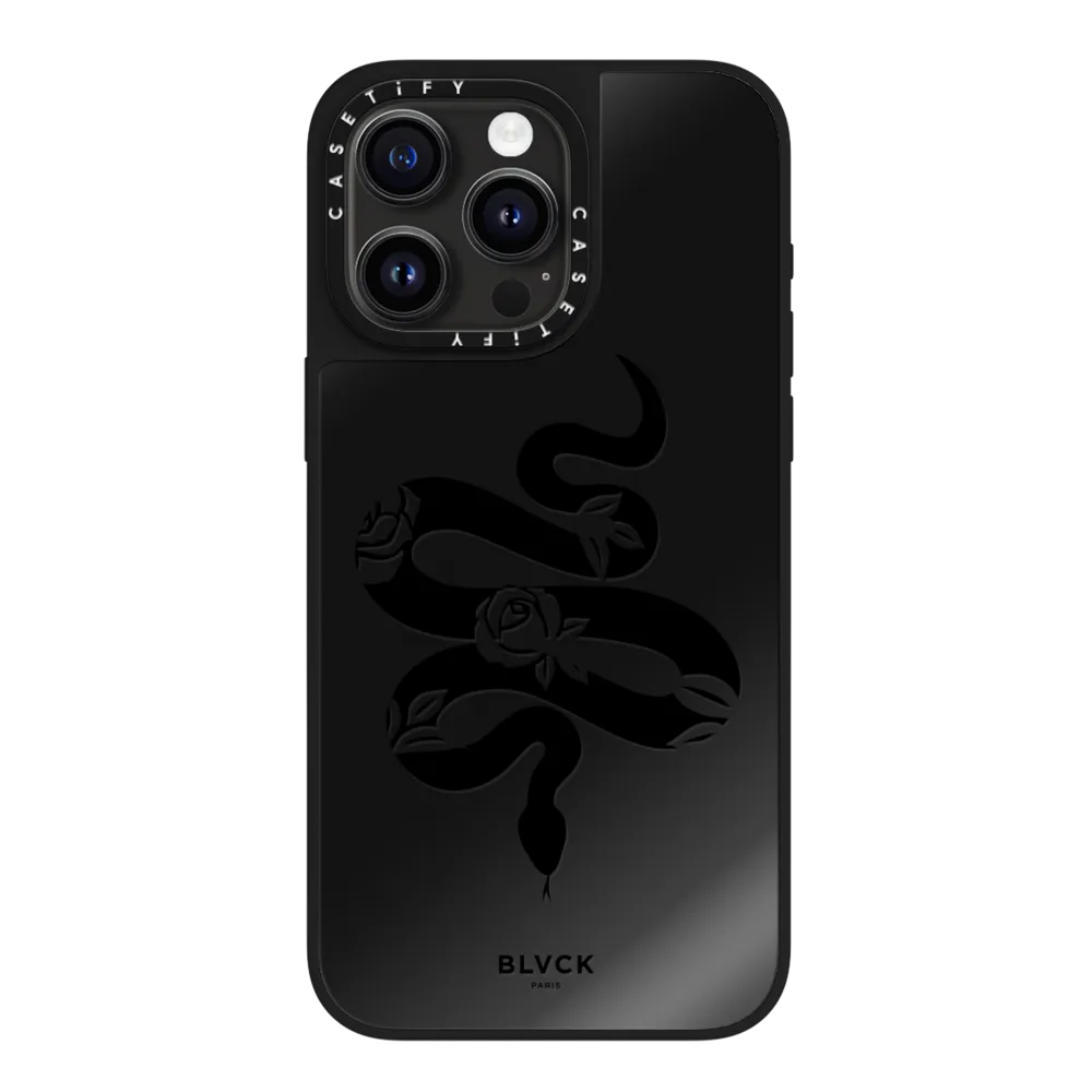Mirror iPhone 15 Pro Max Case MagSafe Compatible - BLVCK Floral Snake Case