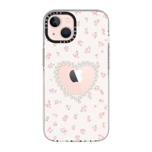 CASETiFY iPhone 13 ケース クリア クリア ケース MagSafe対応 Heart,Cottagecore Pearly Heart