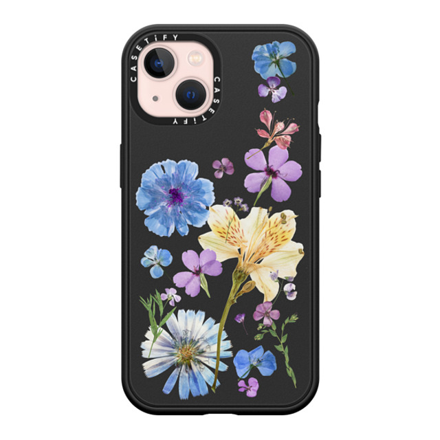 CASETiFY iPhone 13 ケース マットブラック インパクトケース MagSafe対応 Floral,nature Pressed Floral