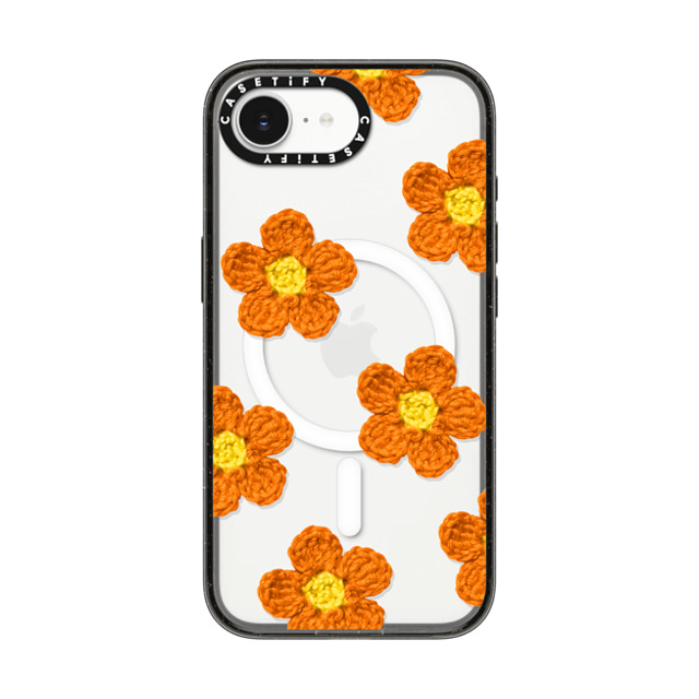 CASETiFY iPhone 16e Case Black Impact Case MagSafe Compatible Floral,Pattern Floral,Y2K,Pattern Crochet Flowers - Orange Back to School CASETiFY iPhone 16e Case Black Impact Case MagSafe Compatible Floral,Pattern Floral,Y2K,Pattern Crochet Flowers - Orange Back to School