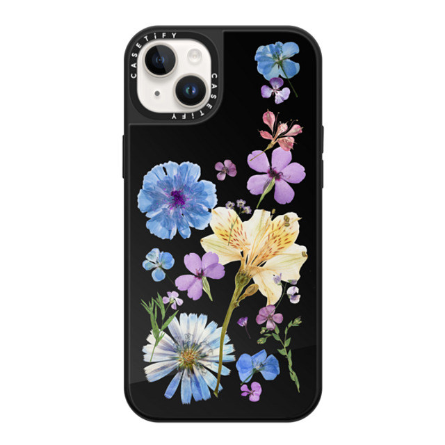 CASETiFY iPhone 14 Plus ケース Black on Black ミラーケース MagSafe対応 Floral,nature Pressed Floral