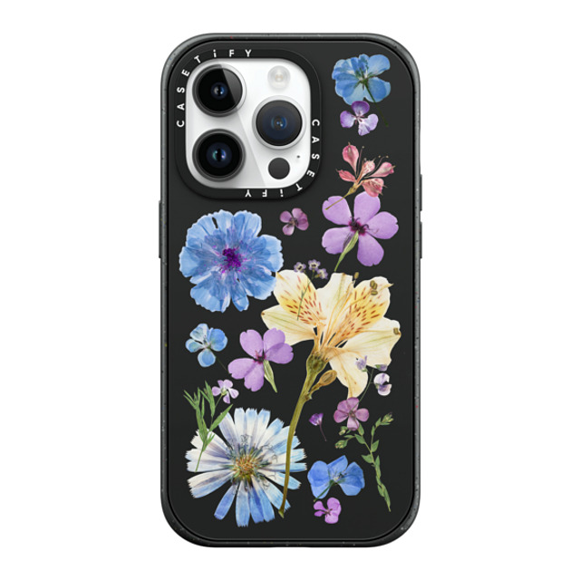 CASETiFY iPhone 14 Pro ケース マットブラック インパクトケース MagSafe対応 Floral,nature Pressed Floral