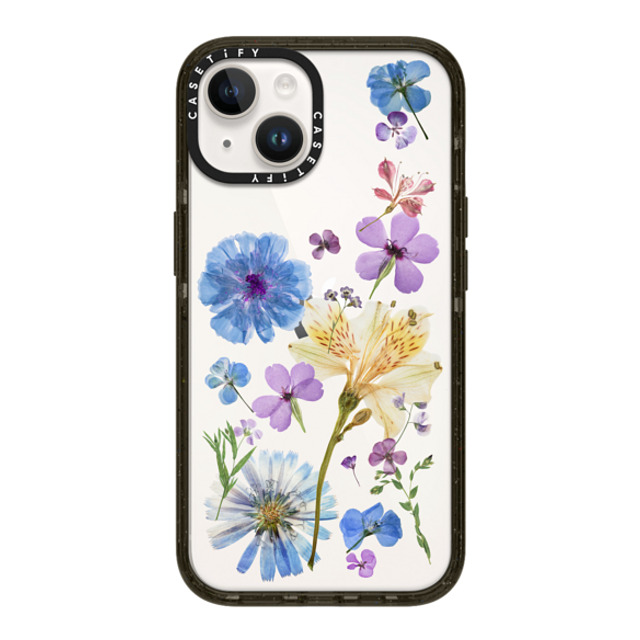 CASETiFY iPhone 14 ケース ブラック インパクトケース Floral,nature Pressed Floral