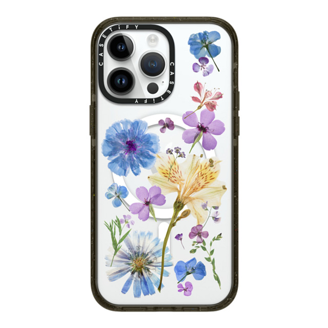 CASETiFY iPhone 14 Pro Max ケース ブラック インパクトケース MagSafe対応 Floral,nature Pressed Floral