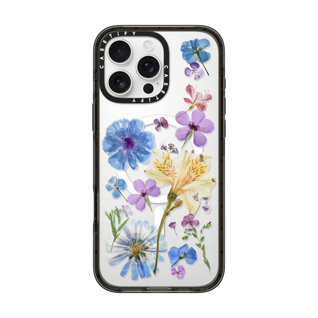 CASETiFY iPhone 16 Pro Max ケース ブラック インパクトケース MagSafe対応 Floral,nature Pressed Floral