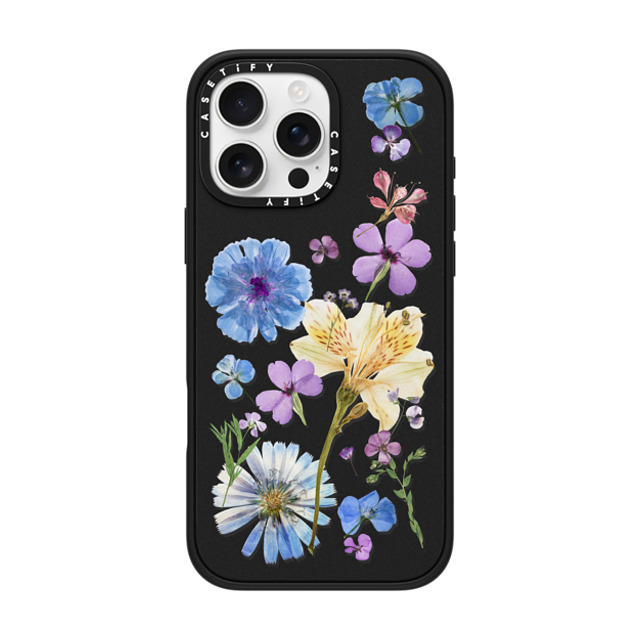 CASETiFY iPhone 16 Pro Max ケース マットブラック インパクトケース MagSafe対応 Floral,nature Pressed Floral