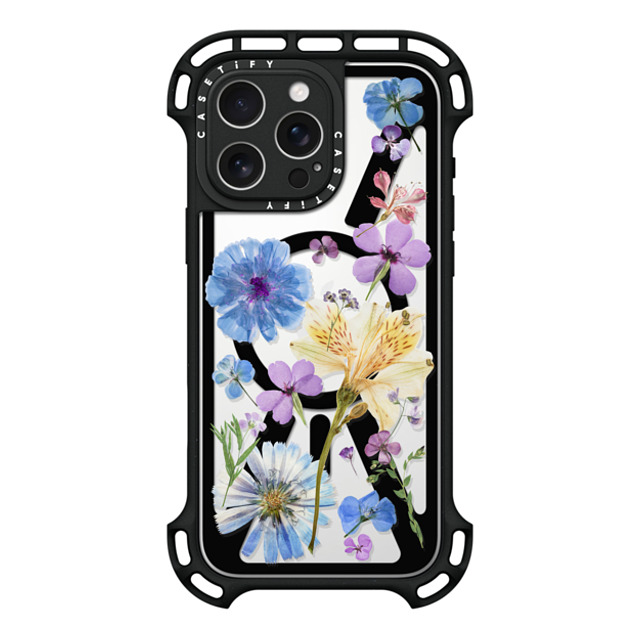 CASETiFY iPhone 16 Pro Max ケース ブラック ウルトラ バウンスケース MagSafe対応 Floral,nature Pressed Floral