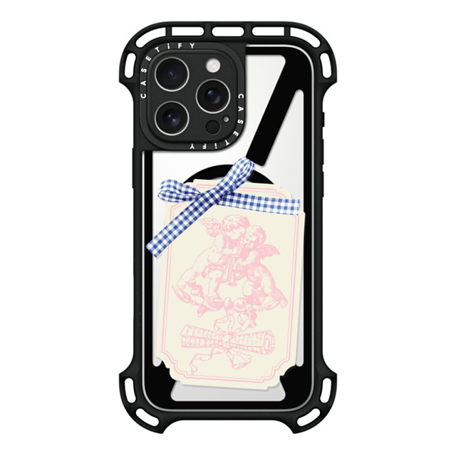 CASETiFY iPhone 16 Pro Max ケース ブラック ウルトラ バウンスケース MagSafe対応 Cottagecore,Love Coquette Journal