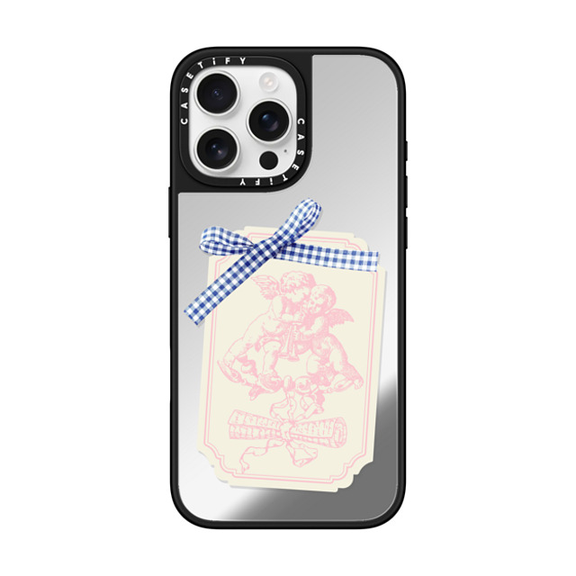 CASETiFY iPhone 16 Pro Max ケース Silver on Black ミラーケース MagSafe対応 Cottagecore,Love Coquette Journal