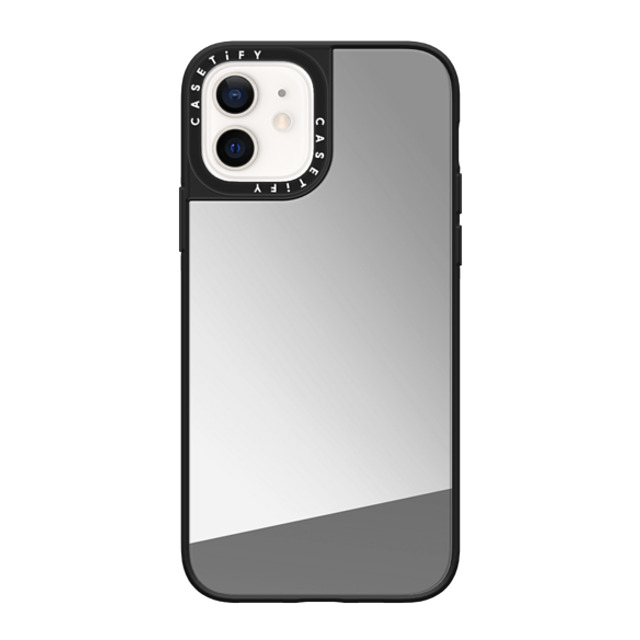 CASETiFY iPhone 12 Case Silver on Black ミラーケース MagSafe対応 カスタム携帯ケース casetify
