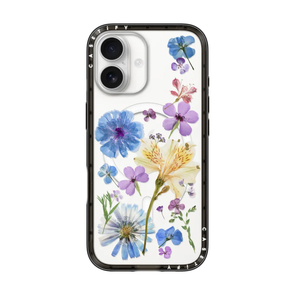 Compact iPhone 17 Case MagSafe Compatible - Pressed Floral