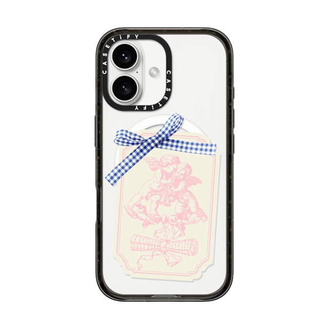 CASETiFY iPhone 16 ケース ブラック インパクトケース MagSafe対応 Cottagecore,Love Coquette Journal