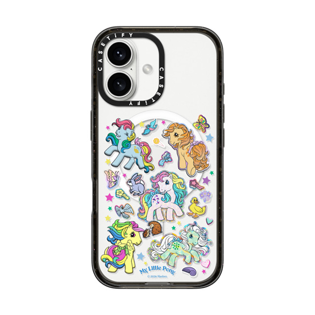 �}�C���g���|�j�[ x CASETiFY iPhone 16 �P�[�X �u���b�N �C���p�N�g�P�[�X MagSafe�Ή� My Little Pony StickerMania Case