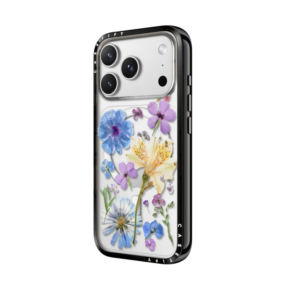 Compact iPhone 17 Pro Case MagSafe Compatible - Pressed Floral