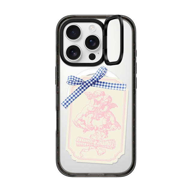 CASETiFY iPhone 16 Pro ケース ブラック インパクトリングスタンドケース MagSafe対応 Cottagecore,Love Coquette Journal