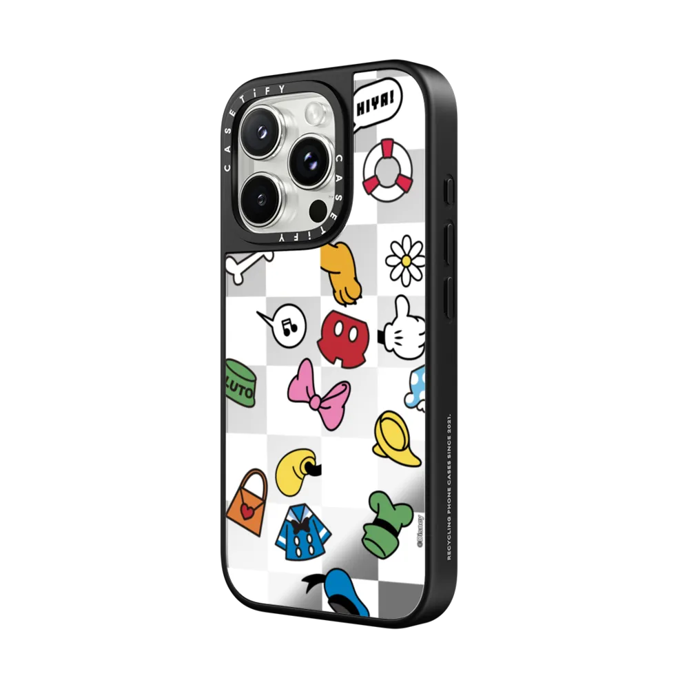Mirror iPhone 16 Pro Case MagSafe Compatible - Mickey & Friends Monochrome Icon Case