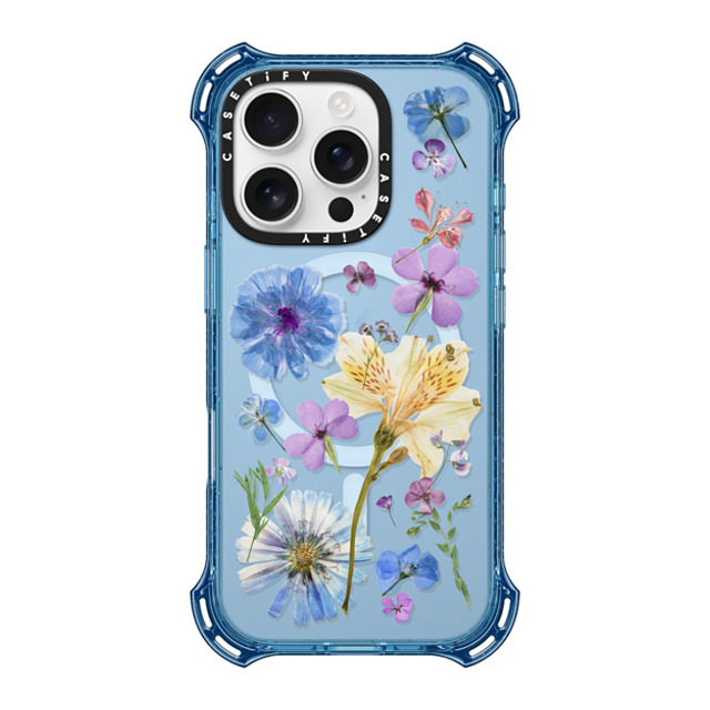 CASETiFY iPhone 16 Pro Case ベイビーブルー バウンスケース Floral,Floral,nature Pressed Floral CASETiFY iPhone 16 Pro Case ベイビーブルー バウンスケース Floral,Floral,nature Pressed Floral