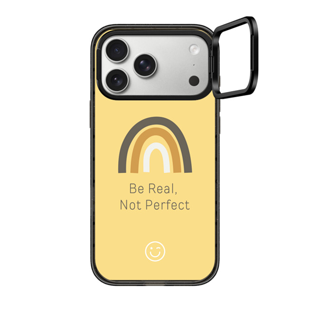 CASETiFY iPhone 17 Pro Max Case Black Impact Ring Stand Case MagSafe Compatible Be Real, Not Perfect casetify