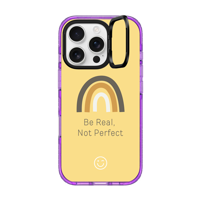 CASETiFY iPhone 16 Pro Case Purple Impact Ring Stand Case MagSafe Compatible Be Real, Not Perfect casetify