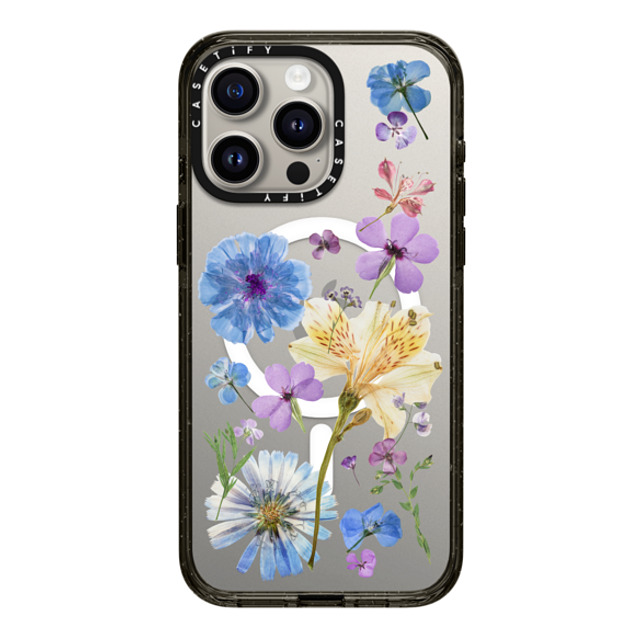 CASETiFY iPhone 15 Pro Max ケース ブラック インパクトケース MagSafe対応 Floral,nature Pressed Floral