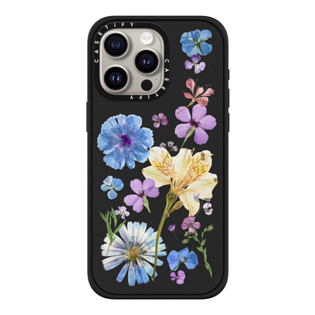 CASETiFY iPhone 15 Pro Max ケース マットブラック インパクトケース MagSafe対応 Floral,nature Pressed Floral