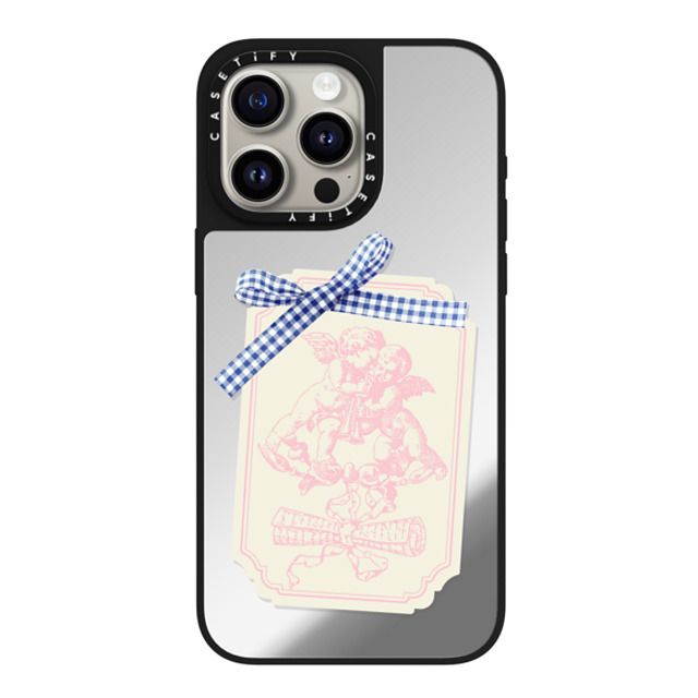 CASETiFY iPhone 15 Pro Max ケース Silver on Black ミラーケース MagSafe対応 Cottagecore,Love Coquette Journal