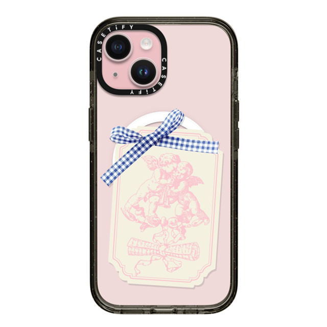 CASETiFY iPhone 15 ケース ブラック インパクトケース MagSafe対応 Cottagecore,Love Coquette Journal