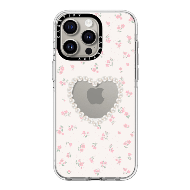 CASETiFY iPhone 15 Pro Max ケース クリア クリア ケース MagSafe対応 Heart,Cottagecore Pearly Heart