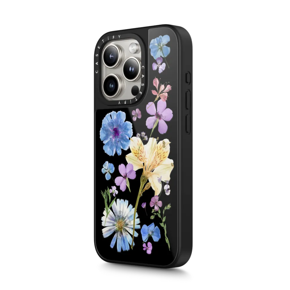 Glaze iPhone 15 Pro Case MagSafe Compatible - Pressed Floral