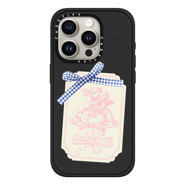 CASETiFY iPhone 15 Pro ケース マットブラック インパクトケース MagSafe対応 Cottagecore,Love Coquette Journal