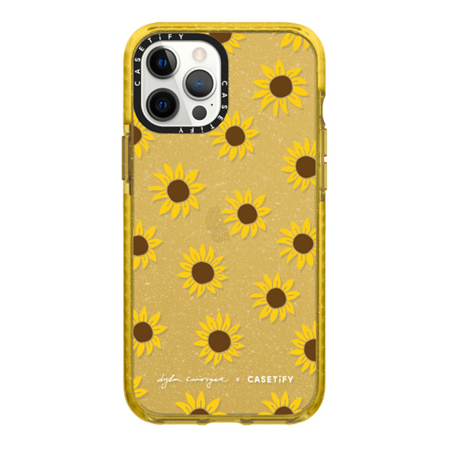 CASETiFY iPhone 12 Pro Max ケース Yellow (Glitter) インパクトケース Secret Sunflower casetify