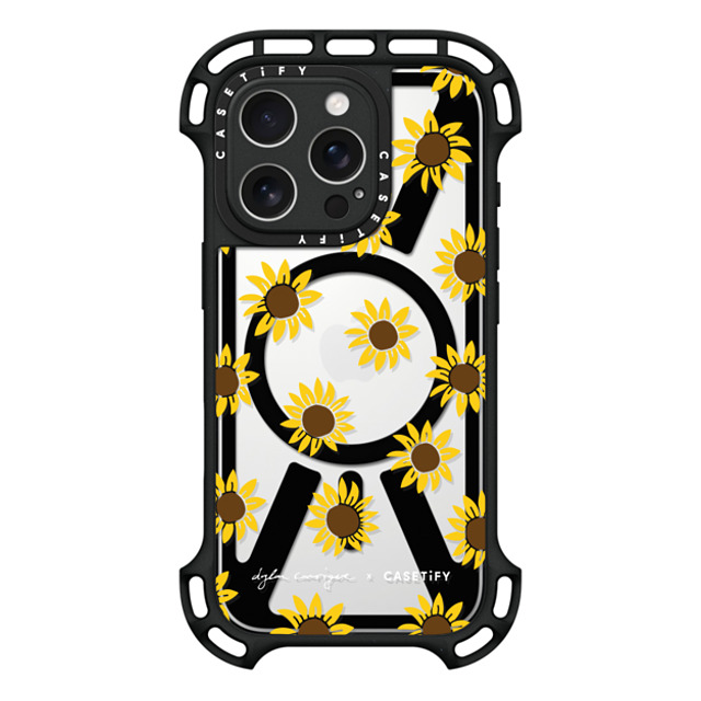 CASETiFY iPhone 16 Pro Case Black Ultra Bounce Case MagSafe Compatible Secret Sunflower casetify