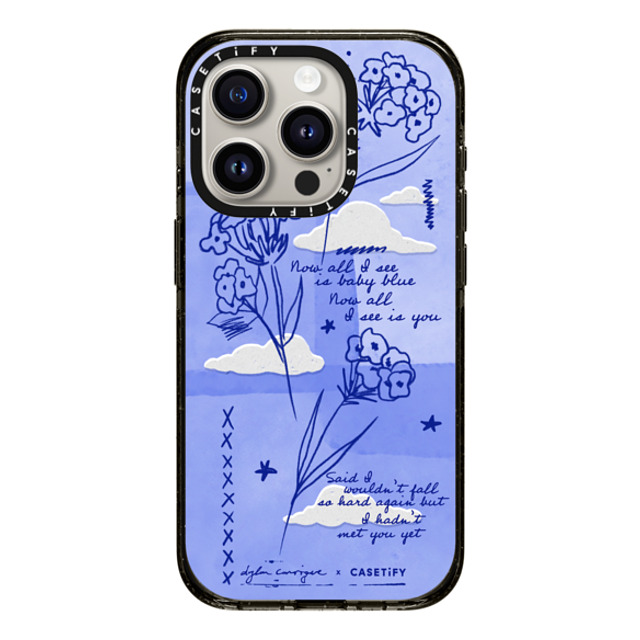 CASETiFY iPhone 15 Pro ケース ブラック インパクトケース ベイビーブルー casetify