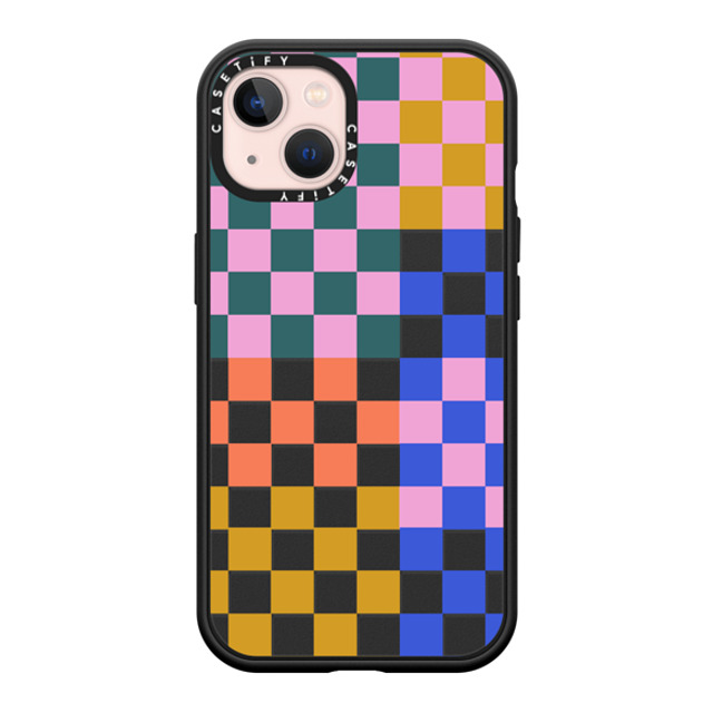 Oh Joy x CASETiFY iPhone 13 ケース マットブラック インパクトケース MagSafe対応 Checker Party