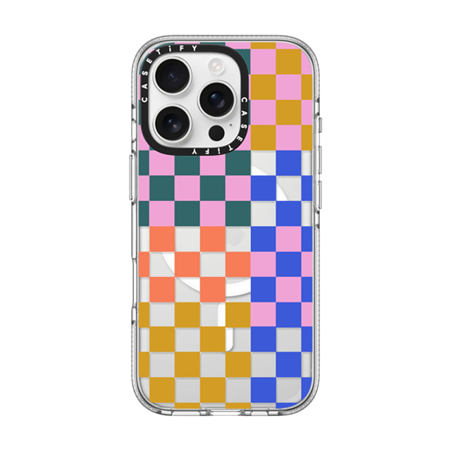 Oh Joy x CASETiFY iPhone 16 Pro ケース クリア クリア ケース MagSafe対応 Checker Party