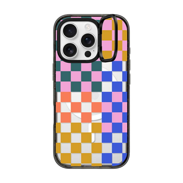 Oh Joy x CASETiFY iPhone 16 Pro ケース ブラック インパクトリングスタンドケース MagSafe対応 Checker Party