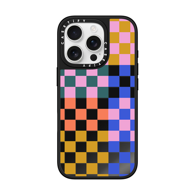 Oh Joy x CASETiFY iPhone 16 Pro Case Black on Black ミラーケース MagSafe対応 Checker Party Oh Joy x CASETiFY iPhone 16 Pro Case Black on Black ミラーケース MagSafe対応 Checker Party