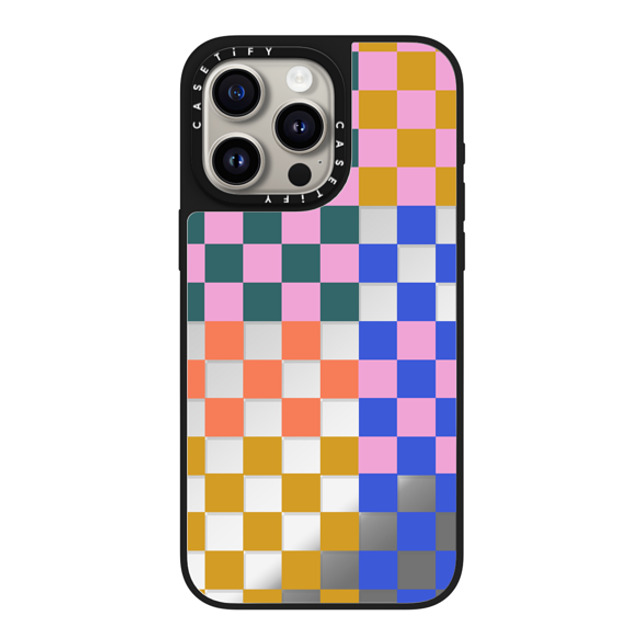 Oh Joy x CASETiFY iPhone 15 Pro Max ケース Silver on Black ミラーケース MagSafe対応 Checker Party