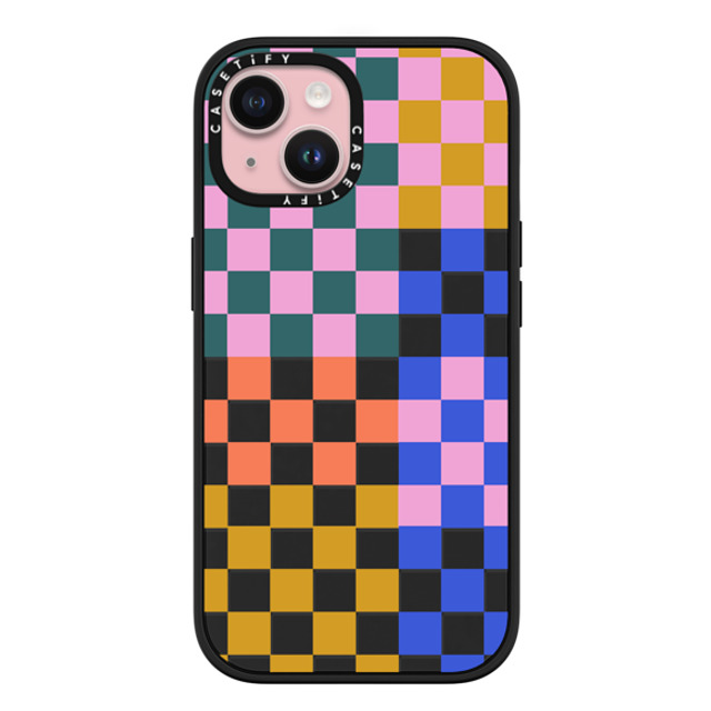 Oh Joy x CASETiFY iPhone 15 ケース マットブラック インパクトケース MagSafe対応 Checker Party