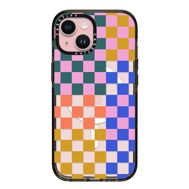 Oh Joy x CASETiFY iPhone 15 ケース ブラック インパクトケース MagSafe対応 Checker Party