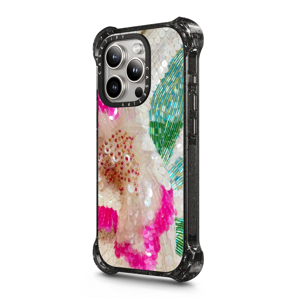 Bounce iPhone 15 Pro Case MagSafe Compatible - Vintage Sequin Floral